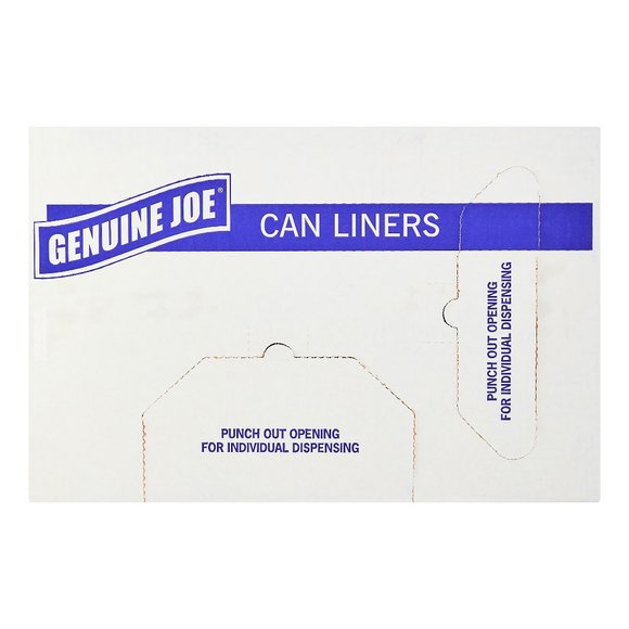 Genuine Joe Heavy-Duty Trash Can Liners, 60 Gallon, 50 per Box, GJO01535, Black - Picture 1 of 6
